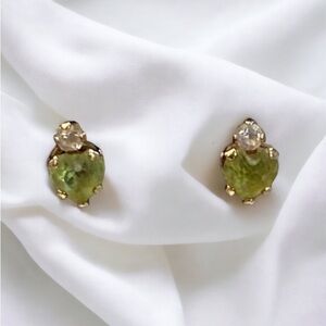 Peridot 10KT Gold Heart Earrings